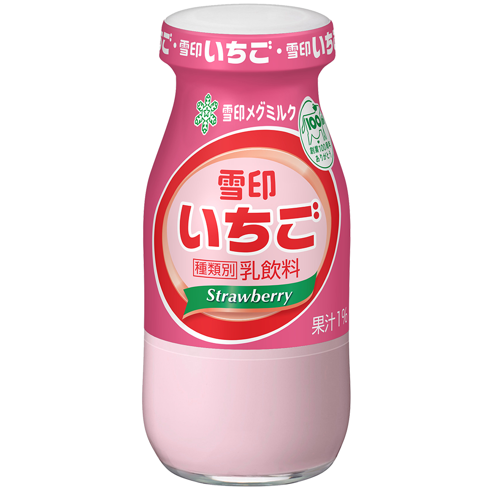 雪印メグミルク　雪印いちご 180ml 乳飲料 宅配専用　ビン商品