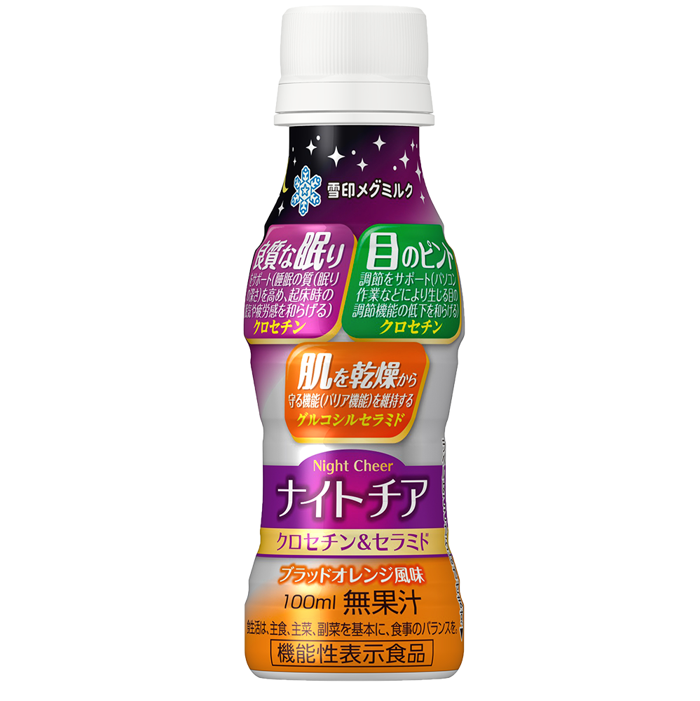 雪印メグミルク　ナイトチア クロセチン&セラミド PET 100ml 乳飲料